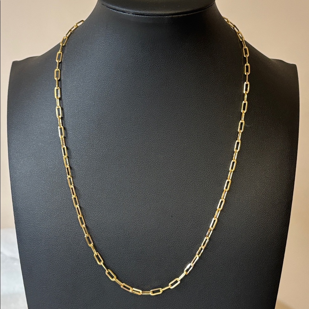 3.5mm Paperclip Chain Necklace Chain 18k Yellow Gold Filled 20”